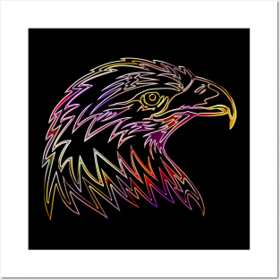 Eagle Bird Animal Wildlife Forest Nature Chrome Graphic Posters and Art